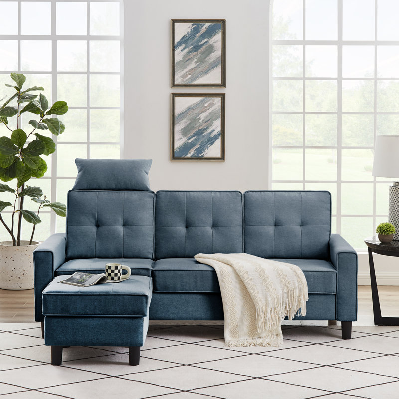 Ebern Designs Nikiforos 74.8" Wide Reversible Sofa & Chaise with